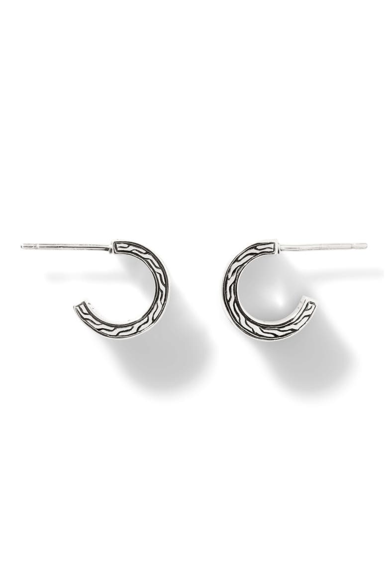 Classic Chain Hammered Huggie Hoop Earrings, Alternate, color, SILVER AND GOLD