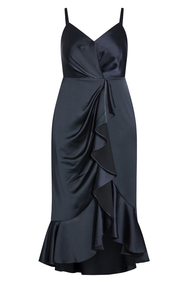 Belle Sleeveless Ruffle Maxi Dress, Alternate, color, NAVY