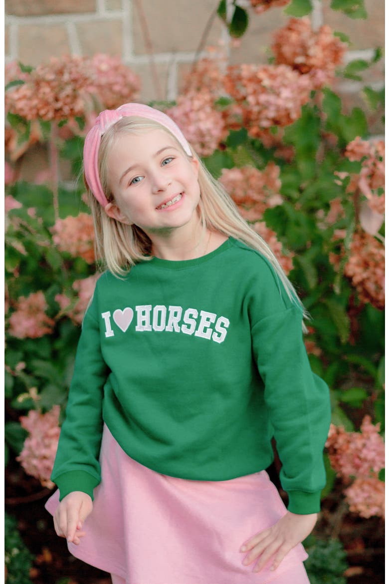 I Heart Horses Sweatshirt, Alternate, color, Green