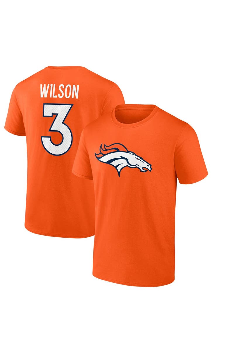 FANATICS Men's Fanatics Branded Russell Wilson Orange Denver Broncos Player Icon Name & Number T-Shirt, Main, color, 