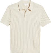 Nordstrom Cabled Cotton & Cashmere Polo Sweater