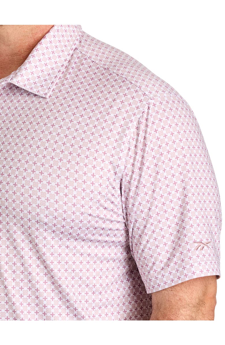 Reebok Big & Tall Mini Geometric Print Performance Polo Shirt, Alternate, color, Muted Mauve