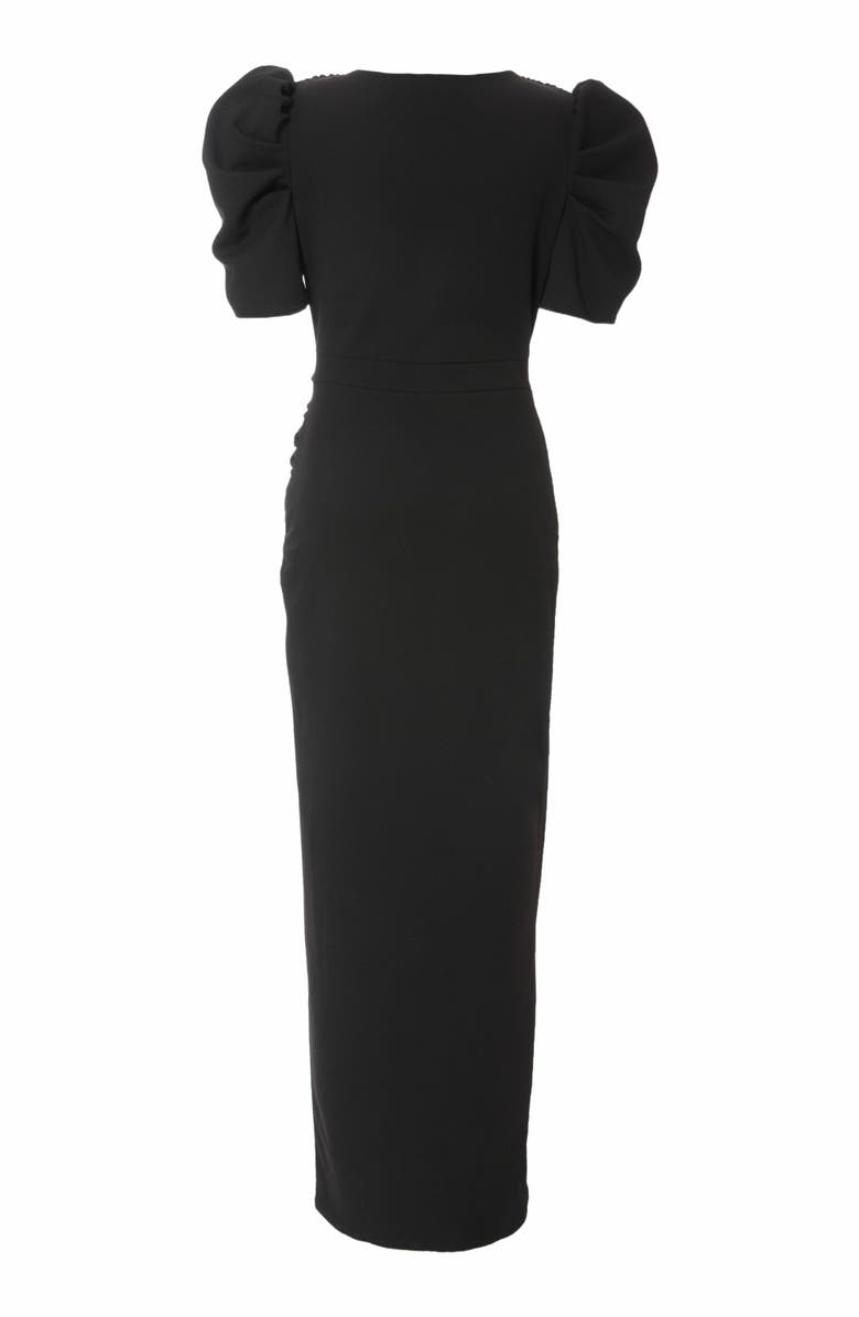 QUIZ Puff Sleeve Maxi Dress, Alternate, color, Black
