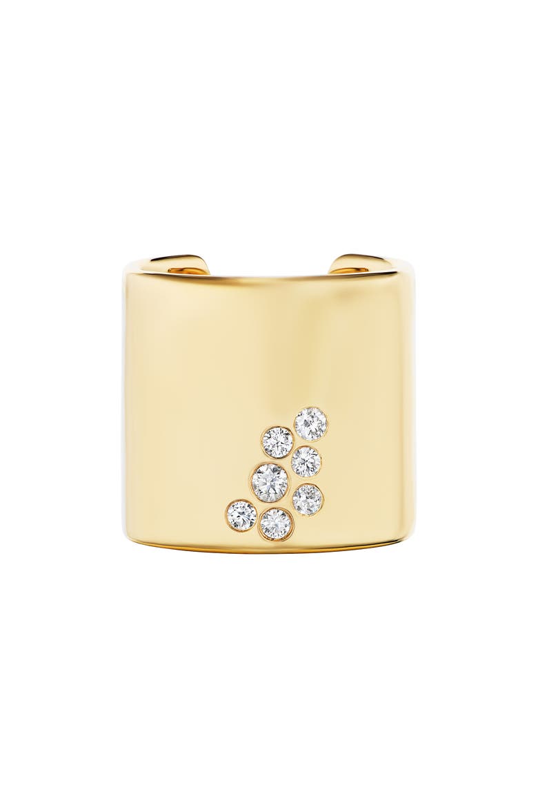 Stoned 18K Gold Diamond Cuff Ring, Main, color, YELLOW GOLD