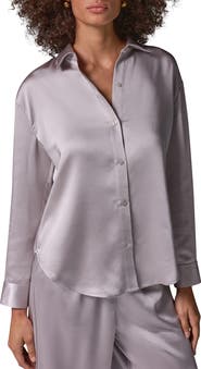 Donna Karan New York Satin Button Front Shirt