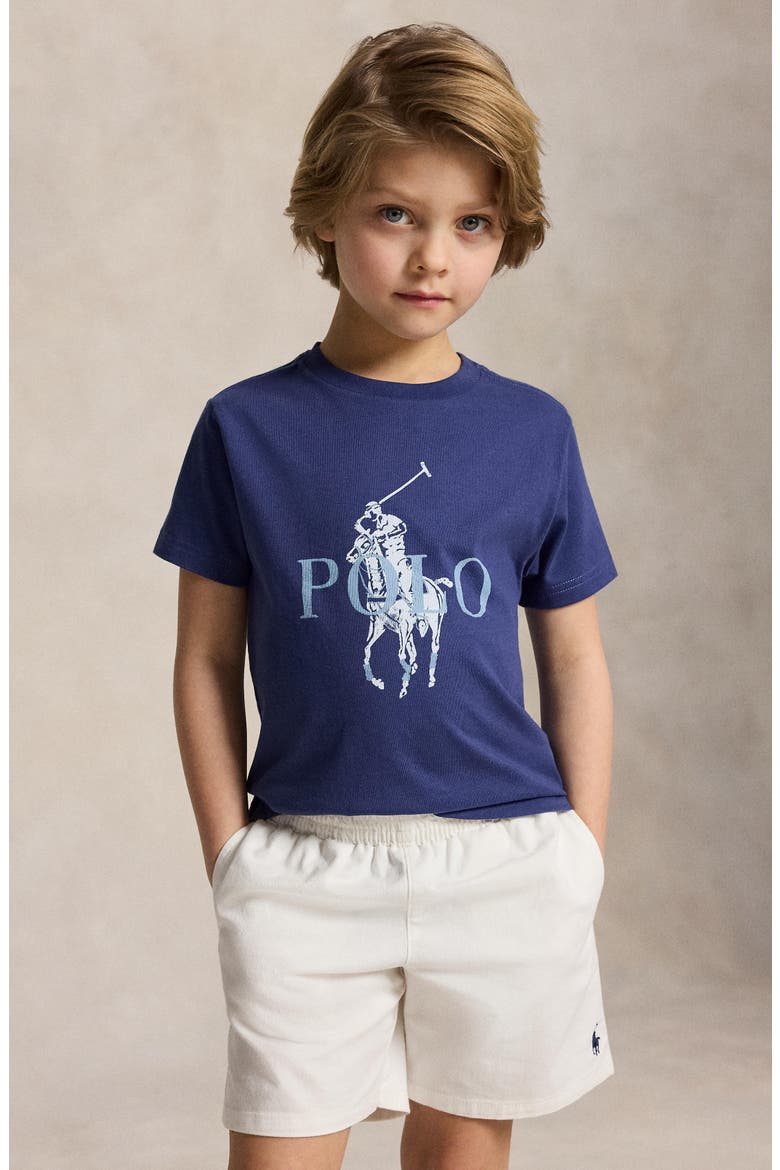 Kids' Big Pony Logo Cotton Graphic T-Shirt, Alternate, color, LIGHT NAVY