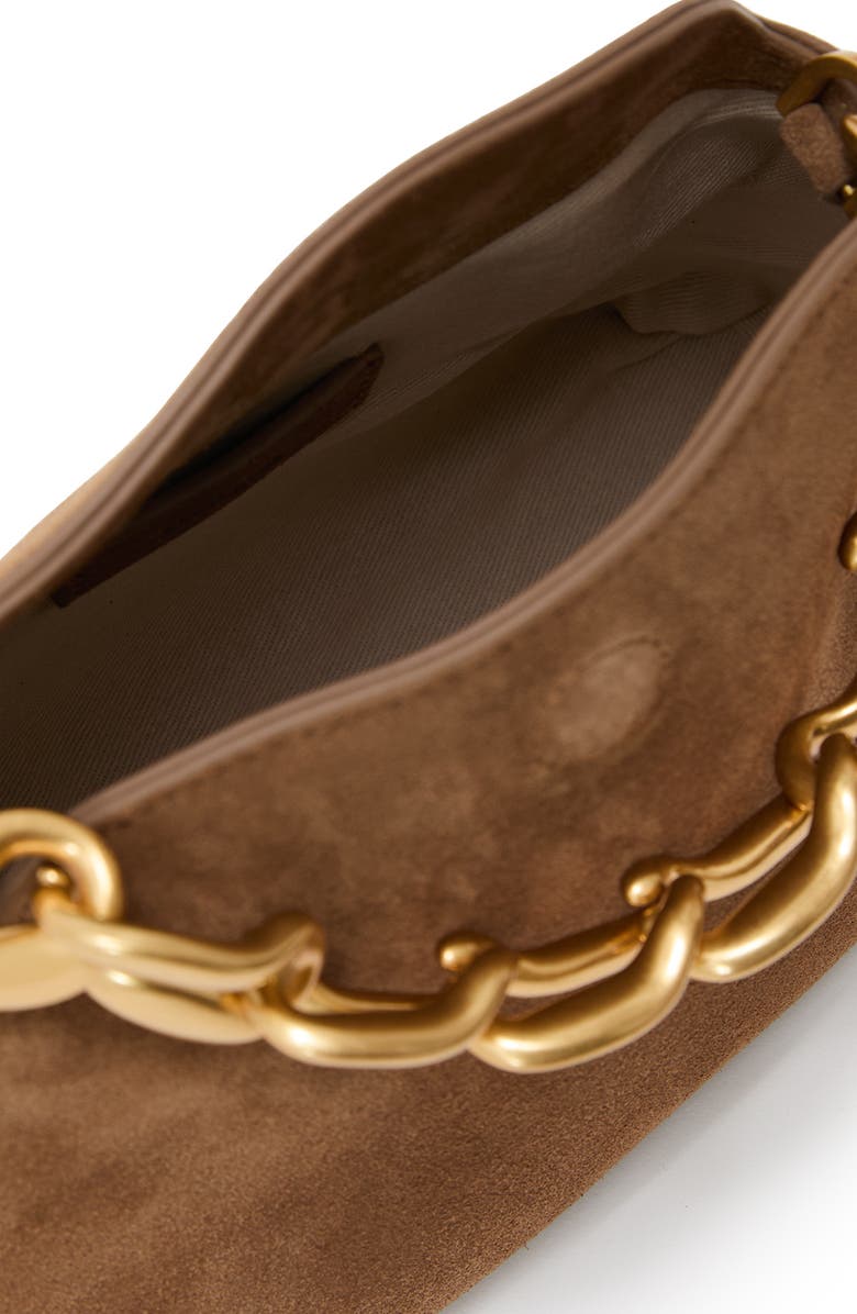 Reiss Peony Suede Top Handle Bag, Alternate, color, Tan