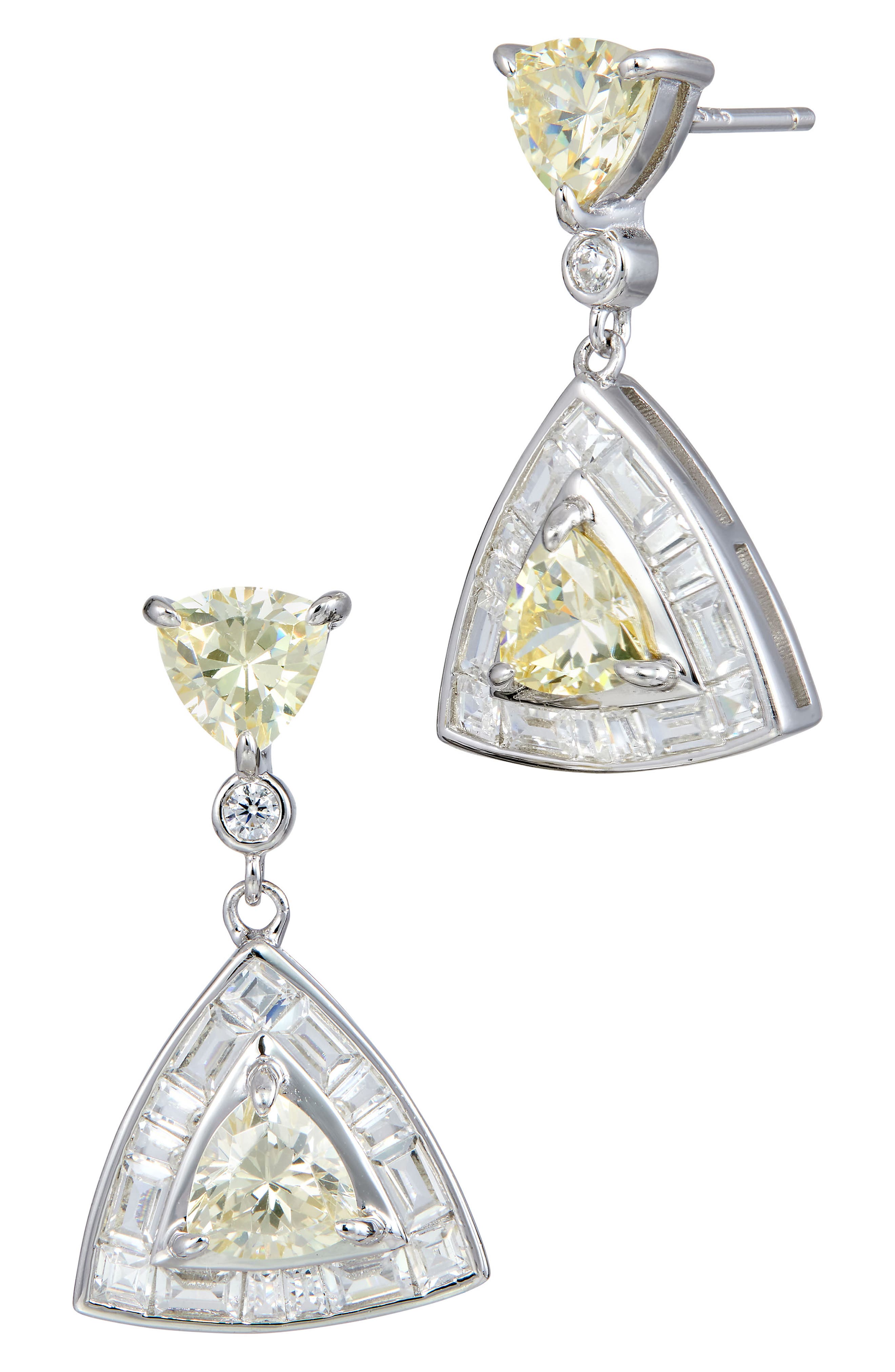 SAVVY CIE JEWELS Trillion Cubic Zirconia Drop Earrings