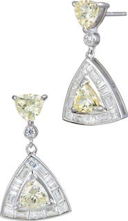 SAVVY CIE JEWELS Trillion Cubic Zirconia Drop Earrings