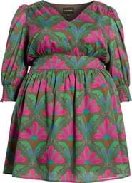 SUGARLIPS Evanna Floral Print Long Sleeve Dress