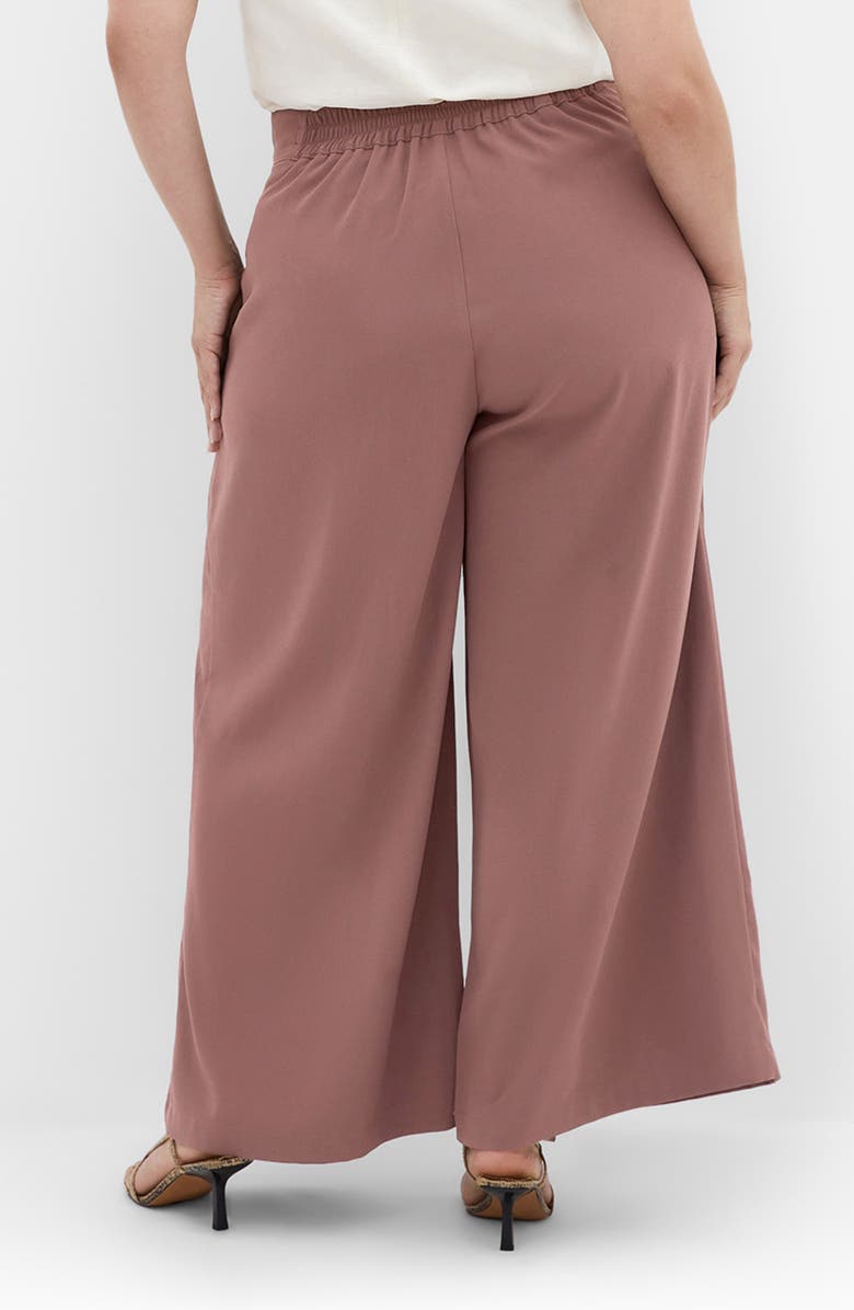 City Chic Bailey Pleated Wide Leg Pants, Alternate, color, Dusty Pink