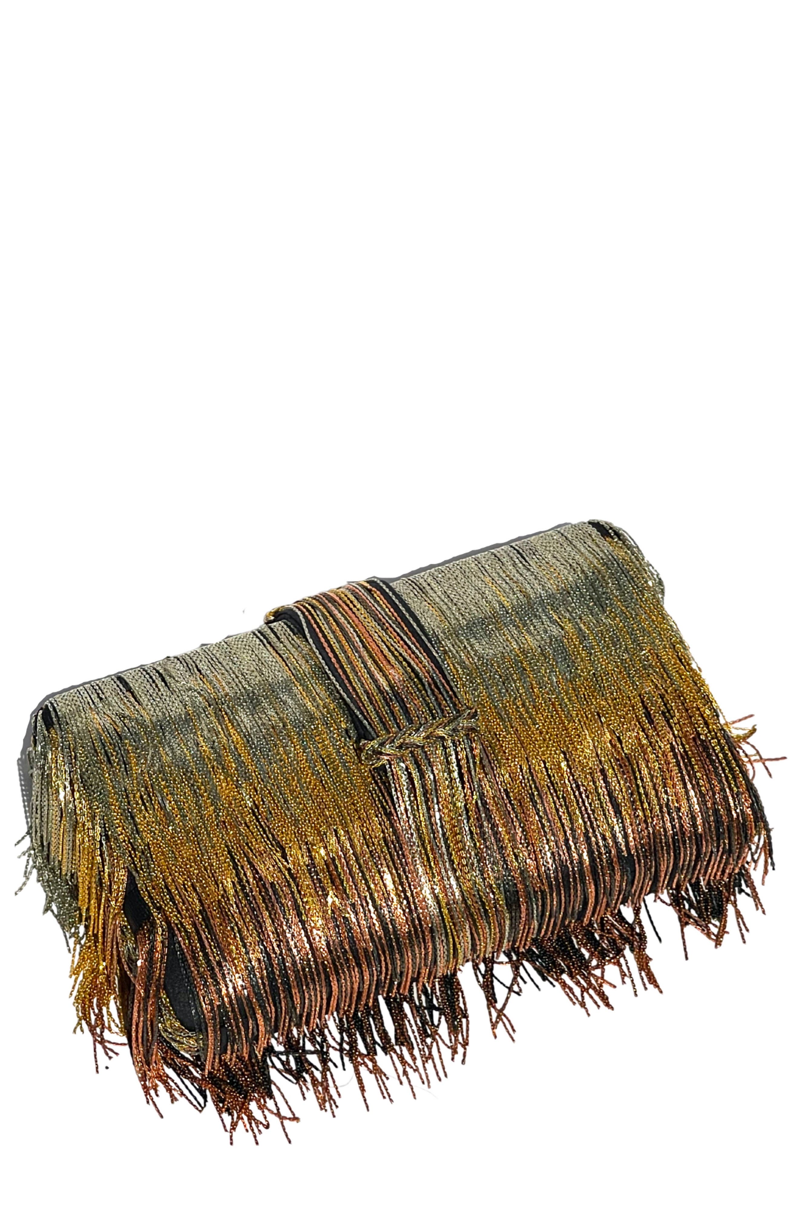 Simitri Ombre Chunky Clutch, Alternate, color, Gold