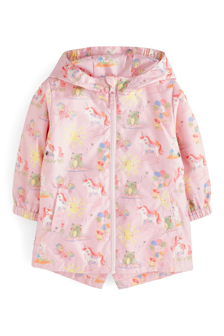 Kids' Water Resistant Hooded Jacket, Main, color, PINK UNICORN