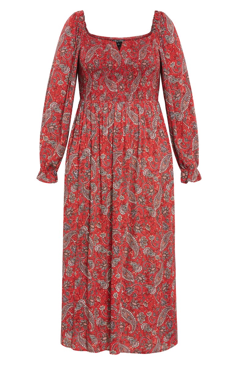 City Chic Aurelia Floral Long Sleeve Dress, Alternate, color, Paisley Vine