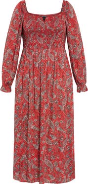 City Chic Aurelia Floral Long Sleeve Dress