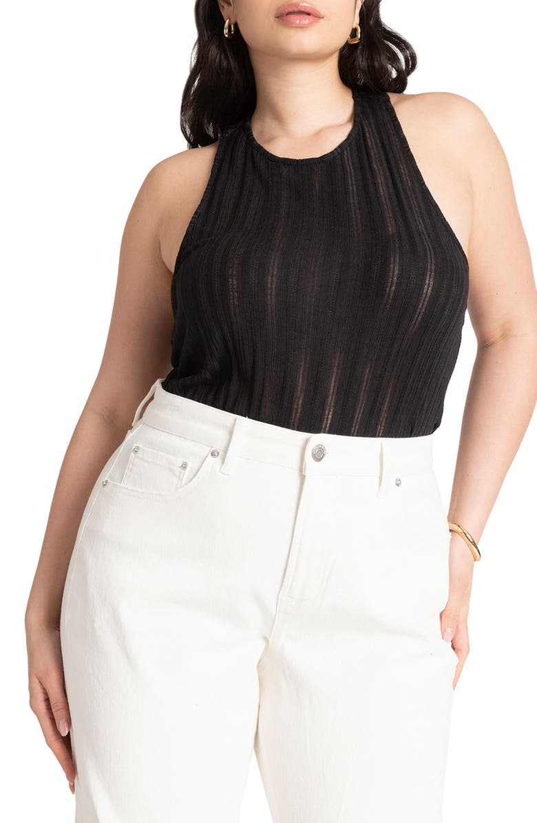 ELOQUII Twist Racerback Tank, Main, color, 