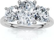 Bliss Diamond 2Ct TWW Oval Lab Grown 3-Stone Diamond Engagement Ring in or Gold