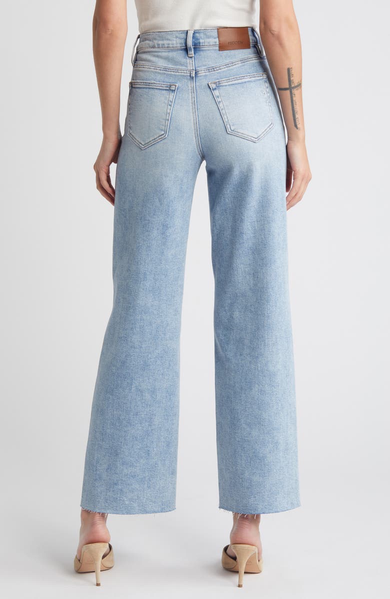 HIDDEN JEANS Ripped High Waist Dad Jeans, Alternate, color, Light Wash