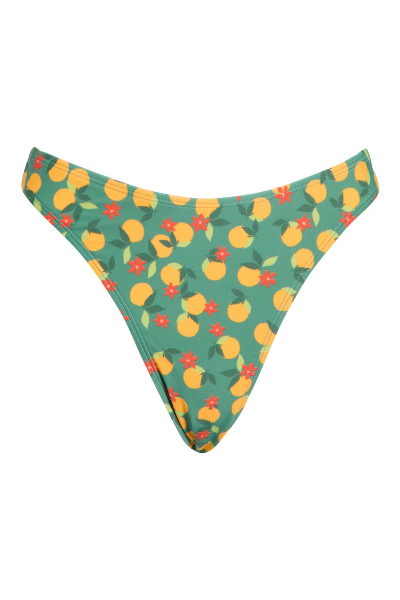 High Waist Bikini Bottoms, Alternate, color, GREEN MULTI