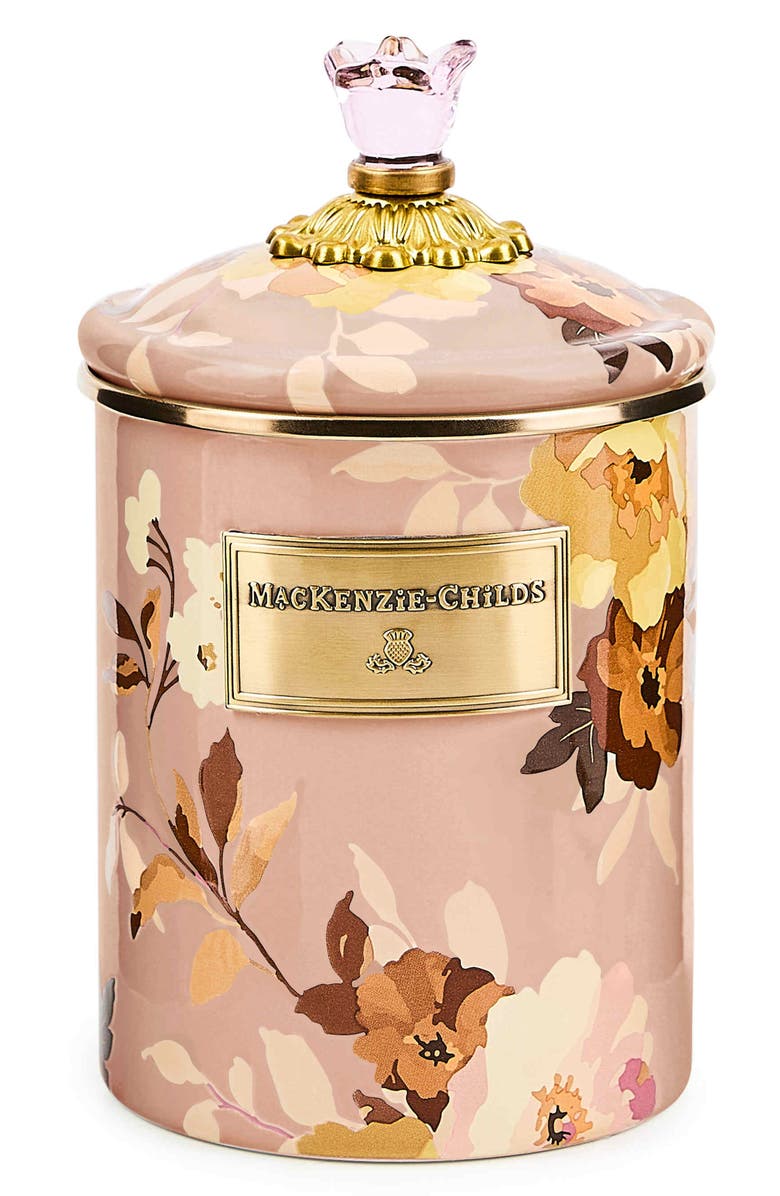 MACKENZIE CHILDS Wild Rose Mauve Medium Canister, Main, color, Mauve