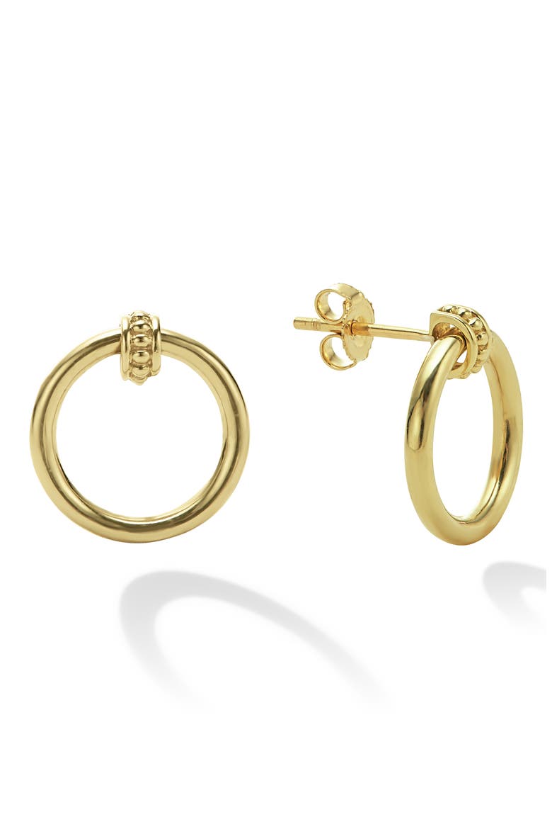 Meridan Frontal Hoop Earrings, Main, color, GOLD