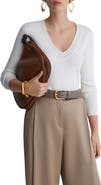 Reiss Evangeline V-Neck Silk Blend Sweater