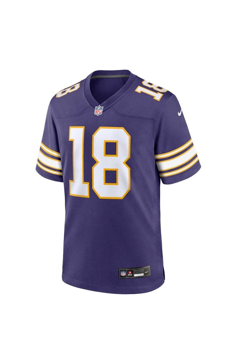 Nike Men's Nike Justin Jefferson Purple Minnesota Vikings Classic Player Game Jersey, Alternate, color, Purple