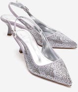 Prologue Shoes Nella Embellished Slingback Pointed Toe Pump