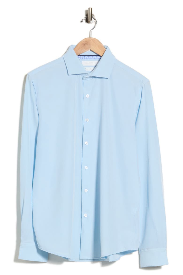 Tech Stretch Buton-Up Shirt, Alternate, color, BLUE