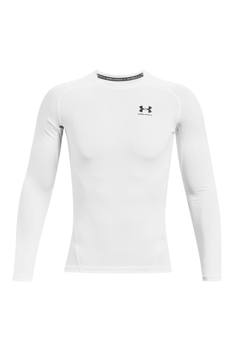 HeatGear® Compression Long Sleeve Top, Alternate, color, WHITE