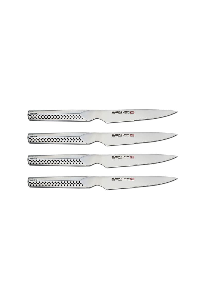 UKON 4 Piece Steak Knife Set, Main, color, Silver