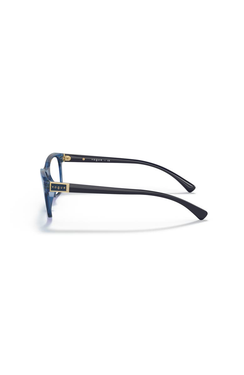 Vogue Eyewear 53mm Rectangle optical glasses, Alternate, color, Blue