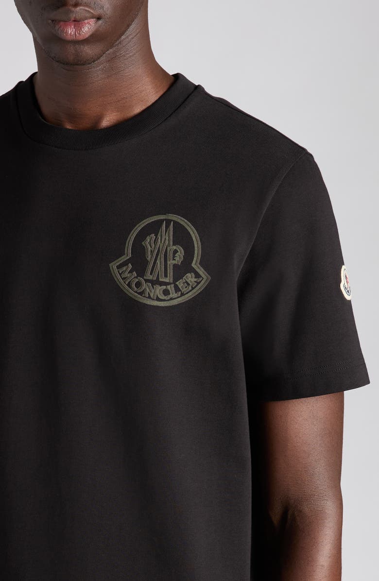 Moncler Logo Patch Cotton T-Shirt, Alternate, color, Black