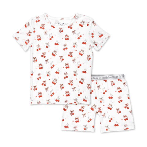 Cherry On Top Kids 2-Piece Short Sleeve & Shorts Pajama Set