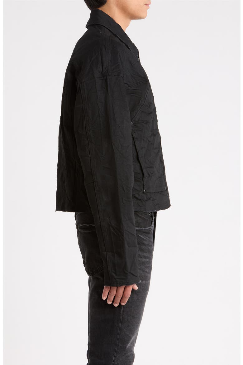 Raw Denim Zip Jacket, Alternate, color, BLACK