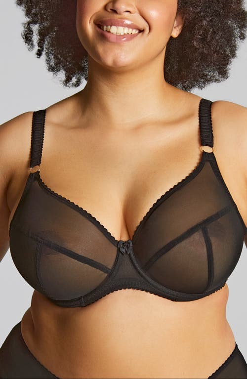 Shop Panache Liberty Underwire Sheer Mesh Bra In Black