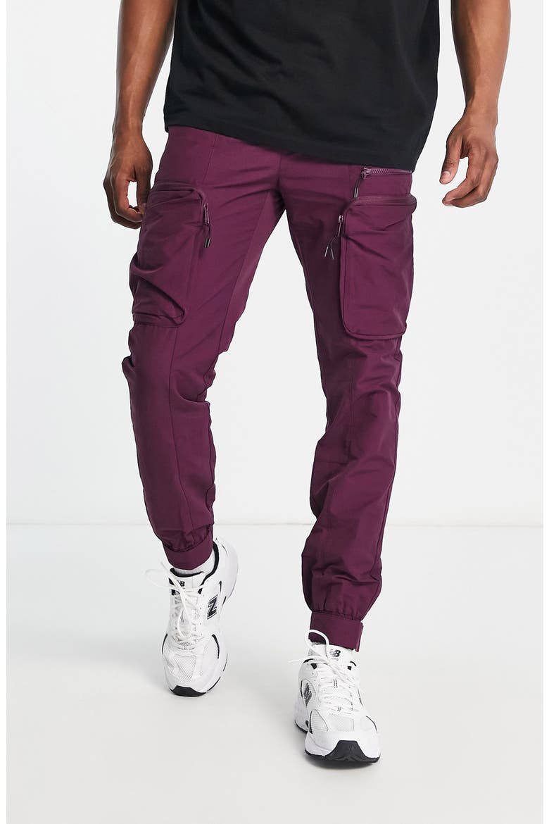 Cut & Sew Cargo Skinny Pants, Main, color, PURPLE