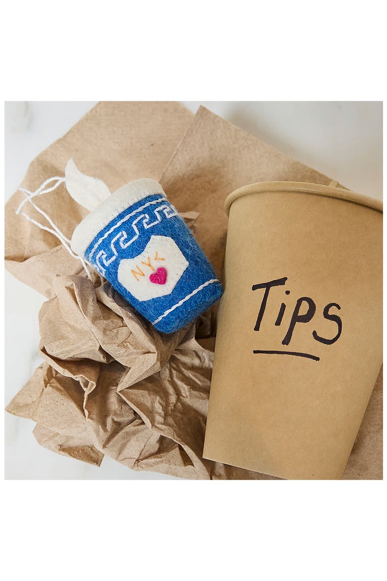 Rise & Shine Coffee Ornament, Alternate, color, BLUE