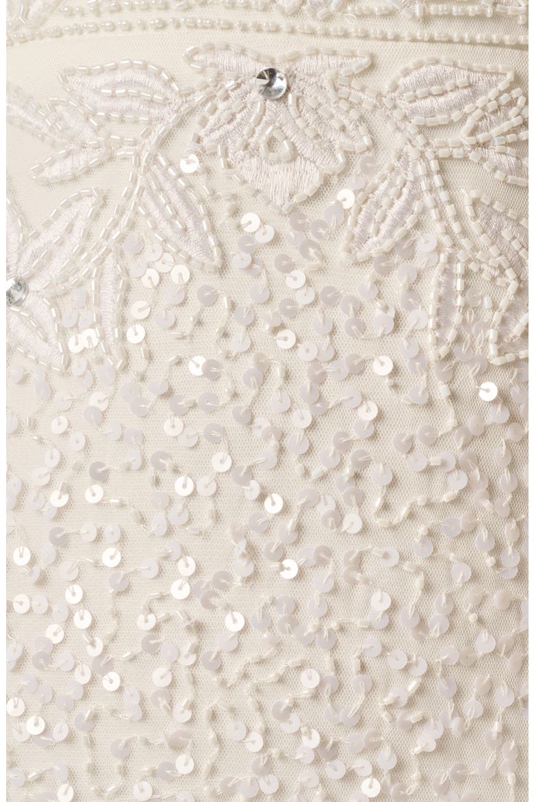 Beaded Godet Mermaid Gown, Alternate, color, IVORY