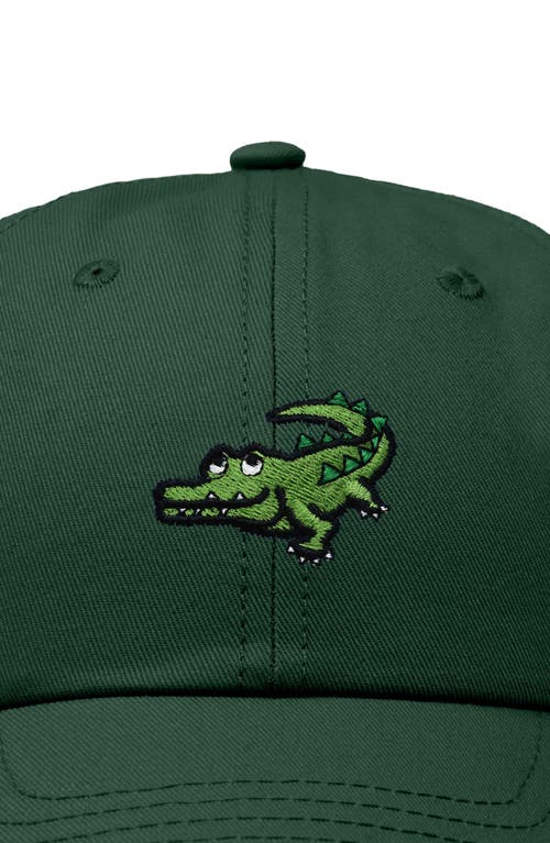 Dalix Alligator Embroidered Wildlife Cap In Dark Green