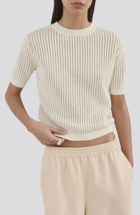 Pera Open Stitch Crewneck Sweater