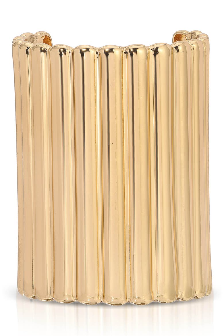 Ribbed Ponytail Cuff, Main, color, GOLD