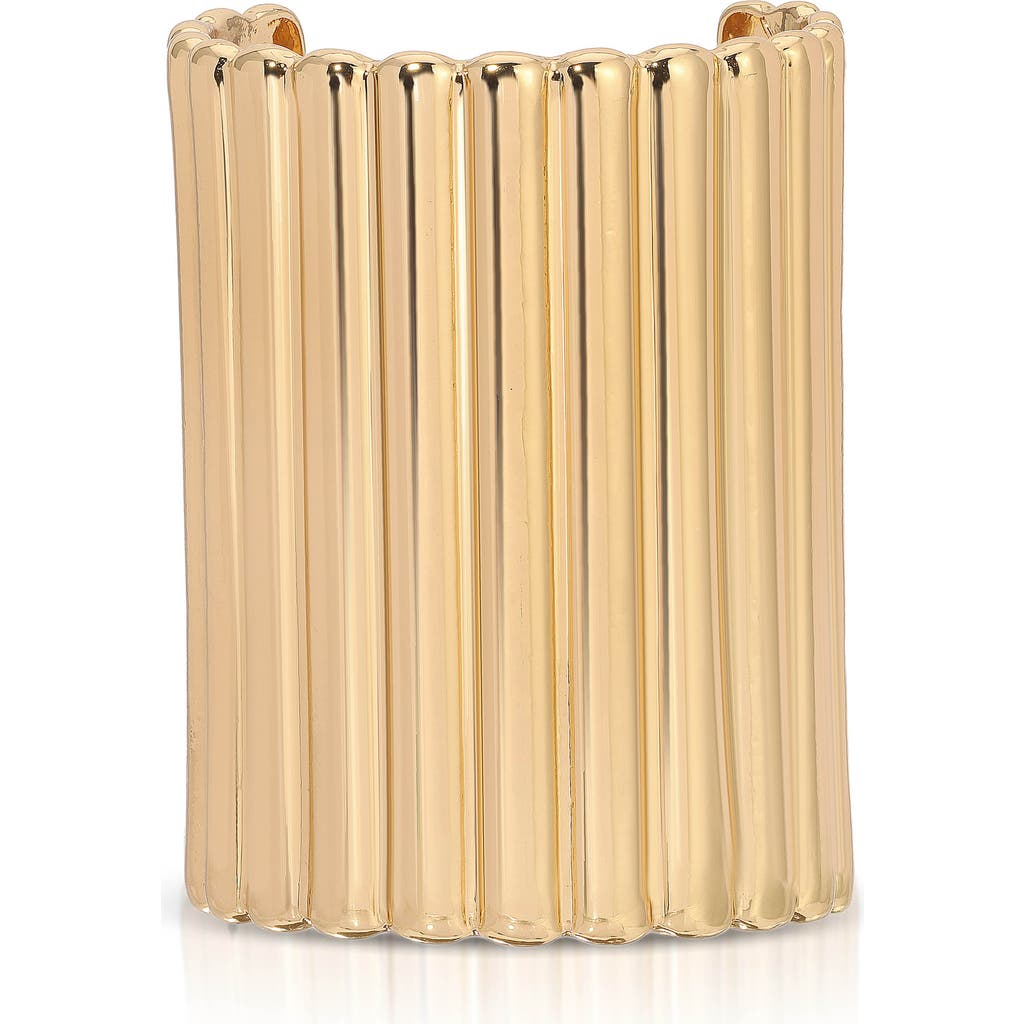Ettika Ribbed Pony Cuff Bracelet In Gold