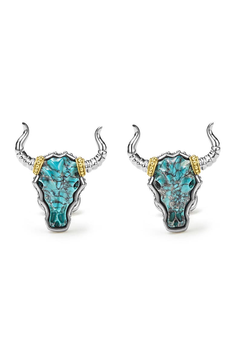 Men's Longhorn Cuff Links, Alternate, color, TWO TONE