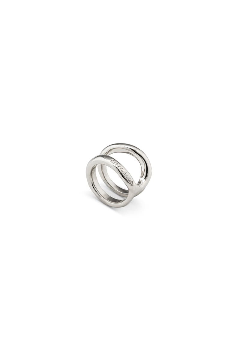 Sterling Silver-Plated Curvilinear Ring, Alternate, color, Silver
