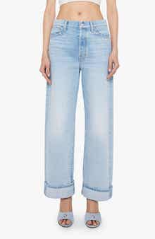 MOTHER The Dodger Button Hover Cuff Wide Leg Jeans
