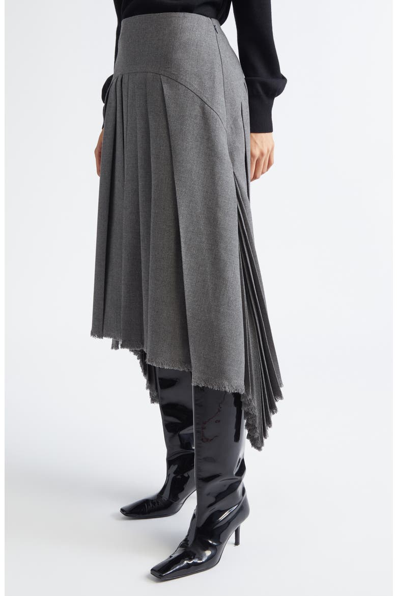 Pleated Asymmetric Skirt, Alternate, color, VOLCANIC GLASS