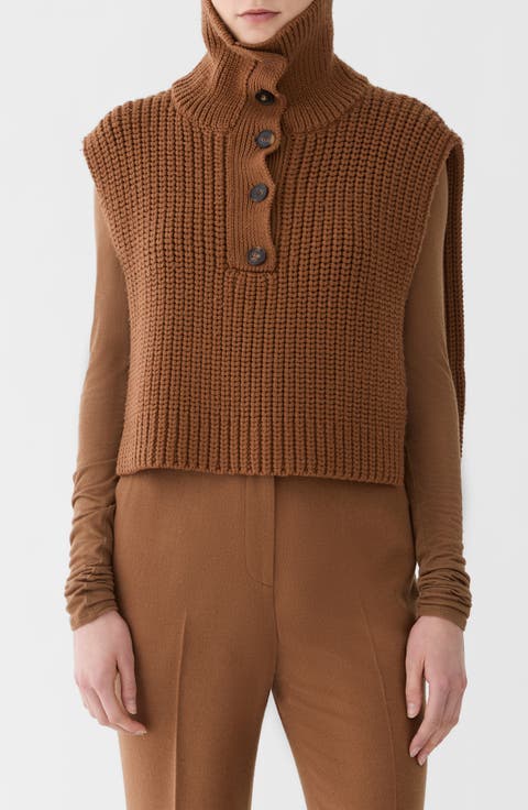 Merino Wool Button Front Dickie