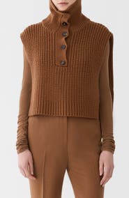 Lafayette 148 New York Merino Wool Button Front Dickie