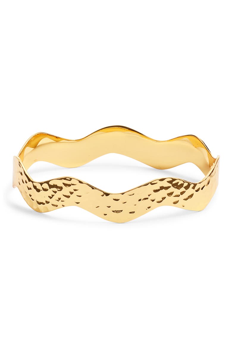 Althea Wave Bangle, Main, color, GOLD